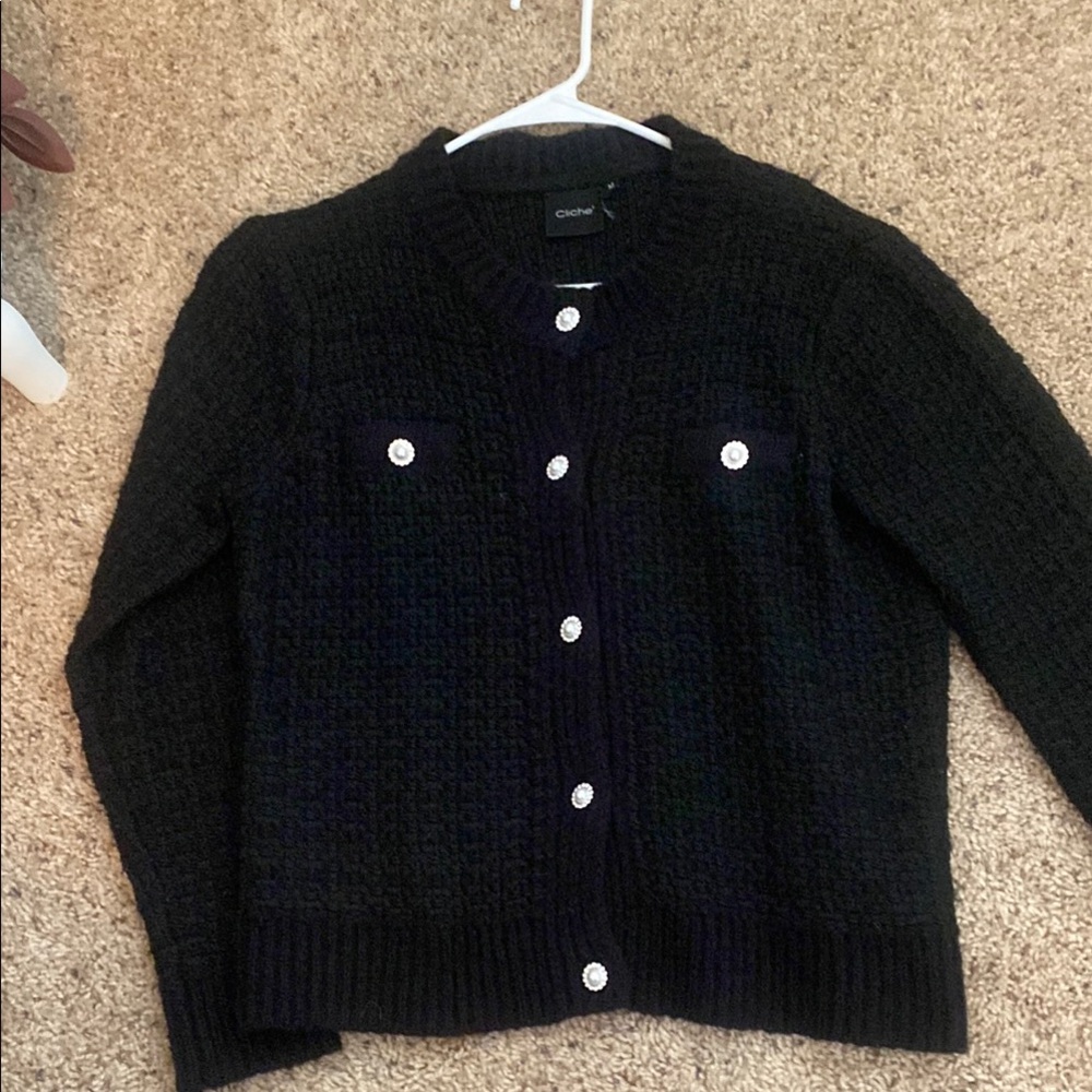 Elegant Black Knit Cardigan